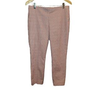 NWOT Crosby. Springfield Cropped Red Blue Gingham Pull on Pant 8